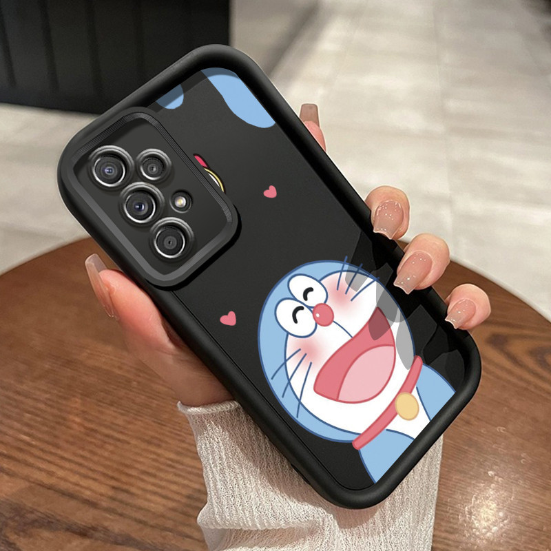 Casing Hp Samsung Galaxy A52 4G A52 5G A52s 5G A73 5G Case Anti drop Casing ponsel Doraemon tertawa 