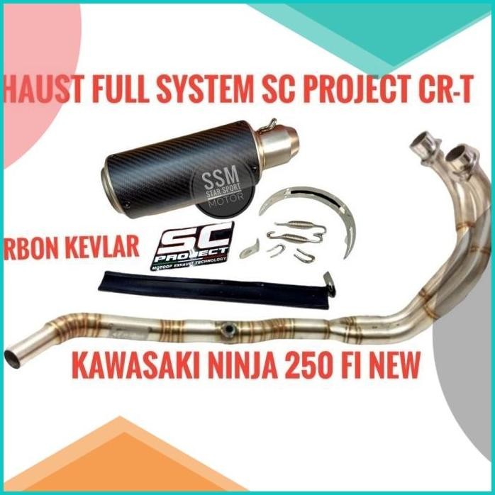 KNALPOT FULL SYSTEM SC PROJECT CR-T KARBON NINJA 250 FI NEW BARU 19F3B