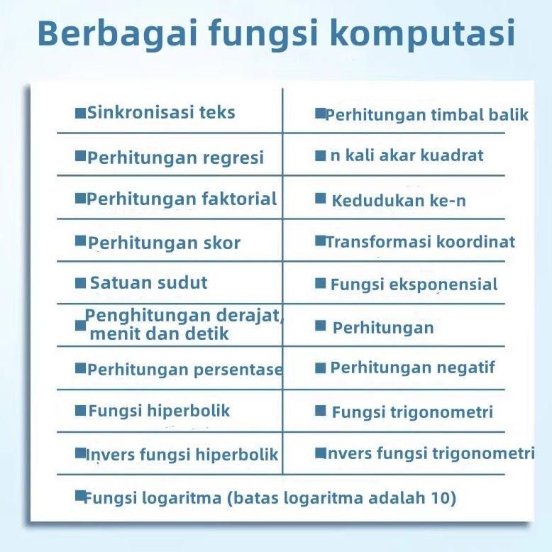 

Or42 Kalkulator Color Function Scientific Kalkulator 24 Fungsi Kalkulasi 3 Warna 1700 scientific calculator KK-82MS-D-Gratis baterai Original