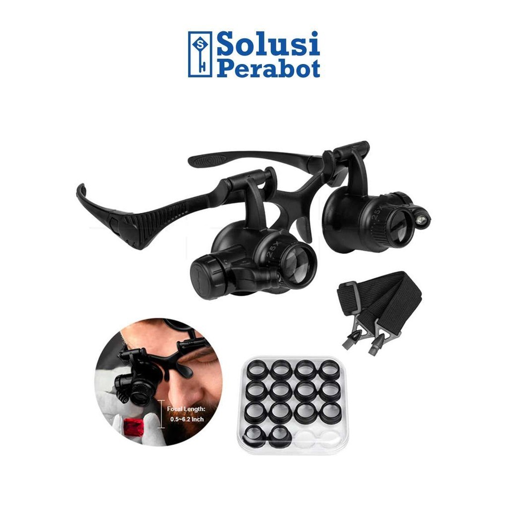 Kacamata Servis Jam LED AB69 SP / Kaca Mata Pembesar / Lampu Reparasi / Eyelash Extension