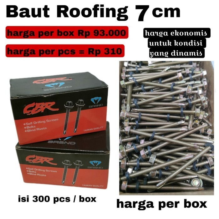 Sekrup Roofing 7 Cm / Roofing Ekonos 7 Cm (Harga Per Dus)