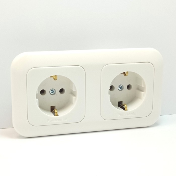 Double stop kontak Panasonicc Pns Panasonik stopkontak ganda panasonik wide wejp 113