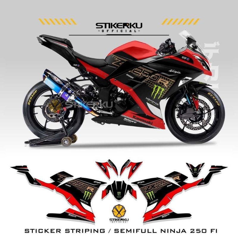 striping ninja 250R fi / decal ninja 250 fi new / stiker ninja 250 fi grafis
