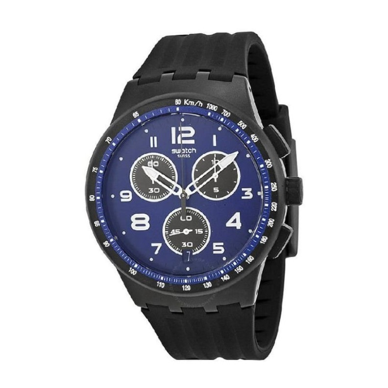 Swatch SUSB402 Jam Tangan Pria Original Chronograph Rubber Strap