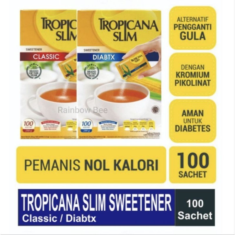 

Tropicana Slim Sweetener Classic 100 Sachet / Tropicana Slim Sweetener Diabtx 100 Sachet
