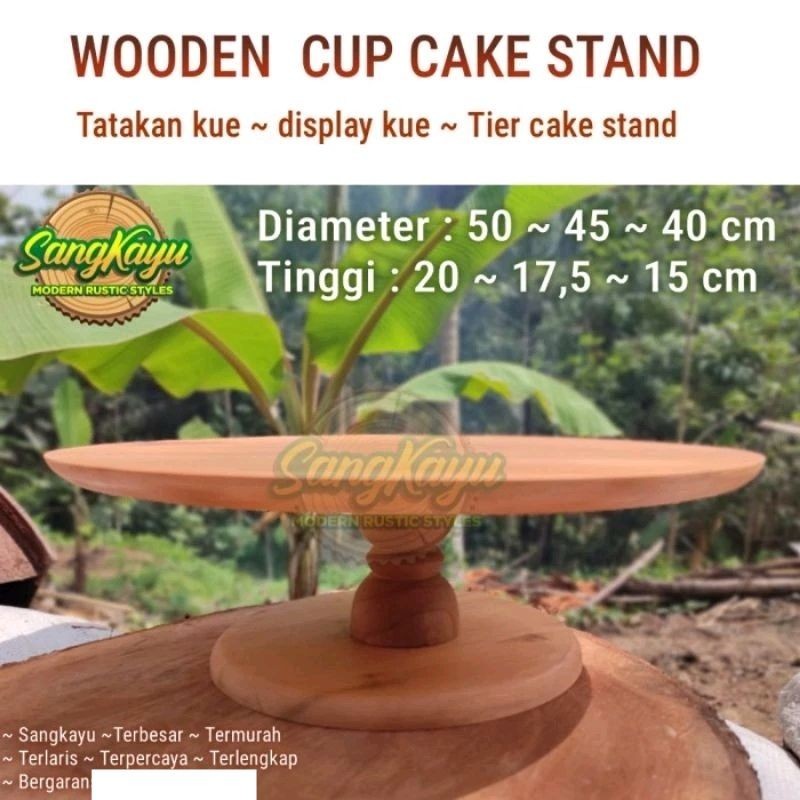 Rak kue cup cake stand wooden tier cake stand kayu tatakan kue kayu