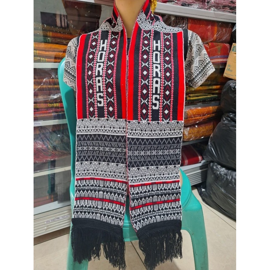 STOLA/SYAL/SELENDANG BAHAN RAJUT MOTIF ETNIK BATAK - souvenir batak