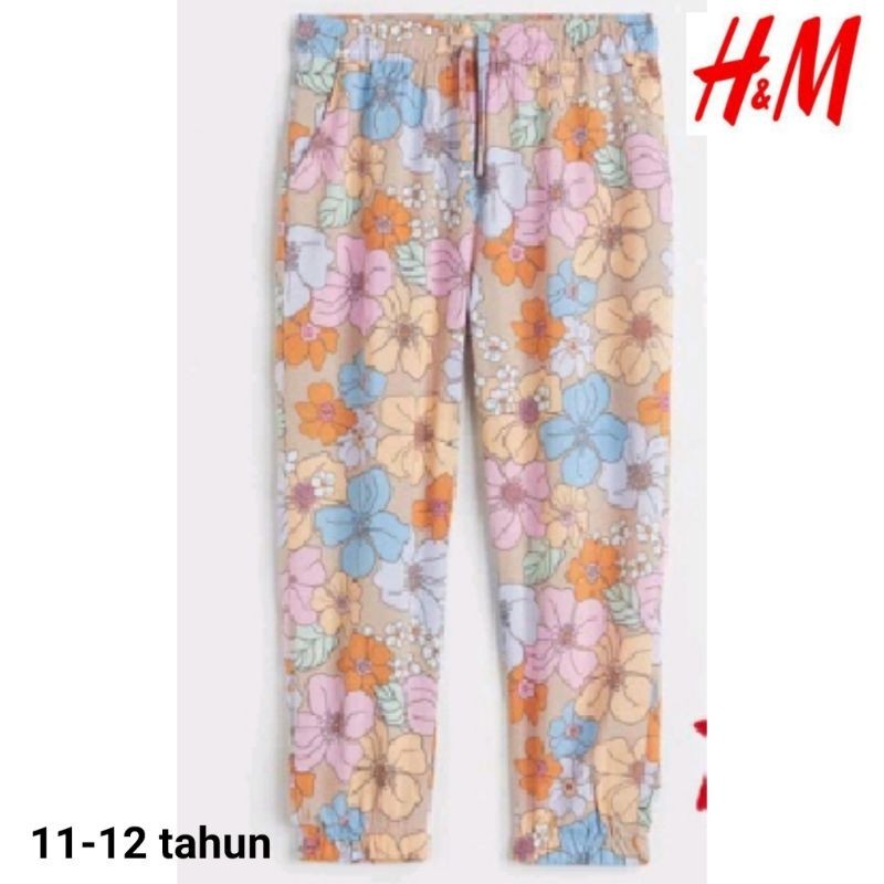 Celana Jogger rayon anak perempuan hnm HM 11 12 tahun