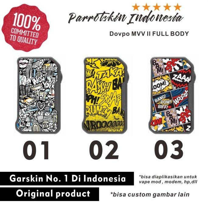 Sheila77 - Garskin Skin Dovpo MVV II full body Comic Typo sticker bisa custom
