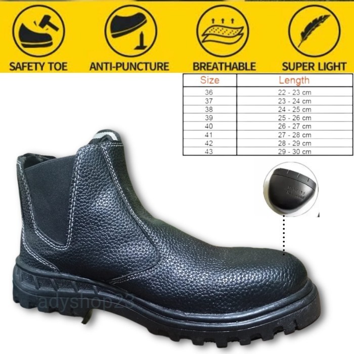 sepatu safety septy hitam king gregor pabrik industry proyek