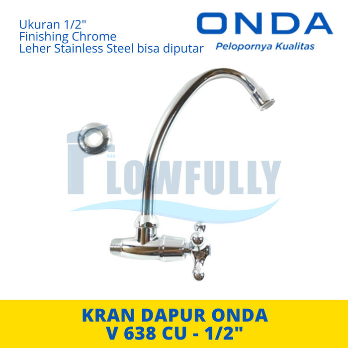 V 638 CU ONDA KRAN AIR DAPUR KITCHEN SINK CUCI PIRING LEHER ANGSA