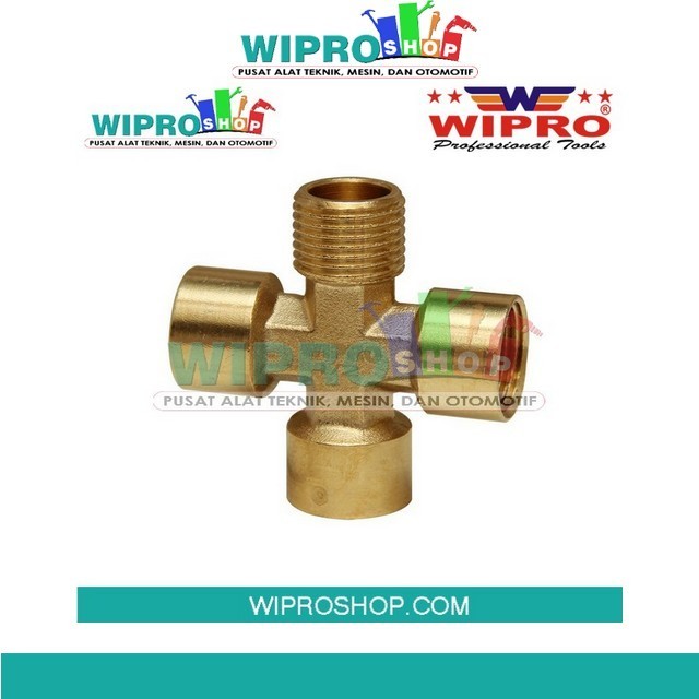 Wipro WN5118 Cross Connector M1/8" x F1/8" x F1/8" x F1/8" M1/4" x F1/4" x F1/4" x F1/4" M3/8" x F3/8" x F3/8" x F3/8"