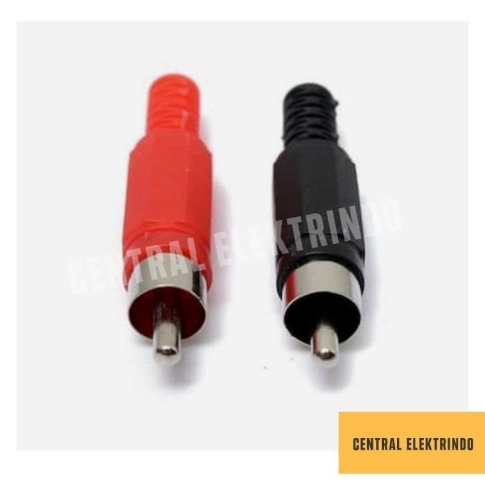 Jack RCA Plastik Merah Hitam Sepasang Set Audio