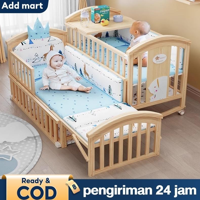 0-10 TahunRanjang Bayi Tempat Tidur Bayi Tempat Tidur Bayi Box Tempat Tidur Anak Ranjang Bayi Kayu