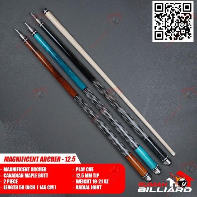 TERBAIK STICK BILLIARD - BILLIARD CUE - MAGNIFICENT ARCHER - MAPLE WOOD - GRIP READY STOCK