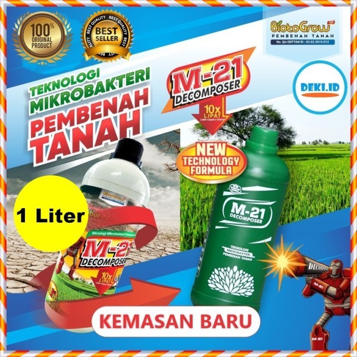 M21 Dekomposer 1 L Bio Aktivator Kompos Pupuk Pestisida Organik Cair