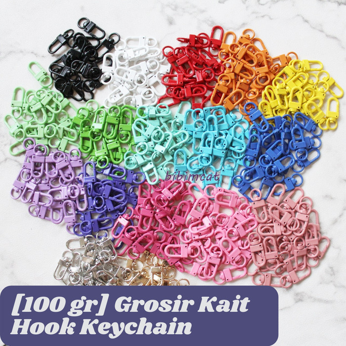 

[100 Gr] Grosir Kait Hook Gantungan Kunci Warna Diy