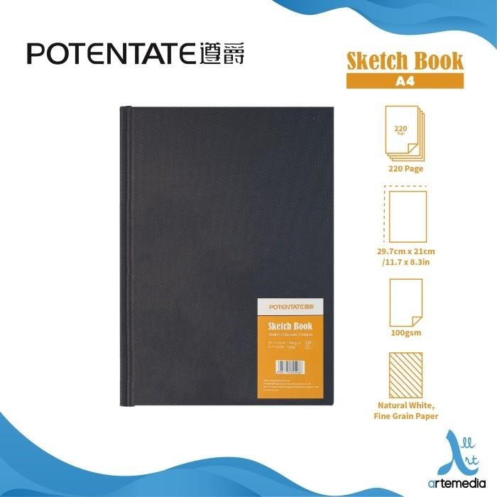 

POTENTATE A4 Sketchbook 110 Sheets 100gsm Kertas Buku Gambar & Sketsa Best Seller