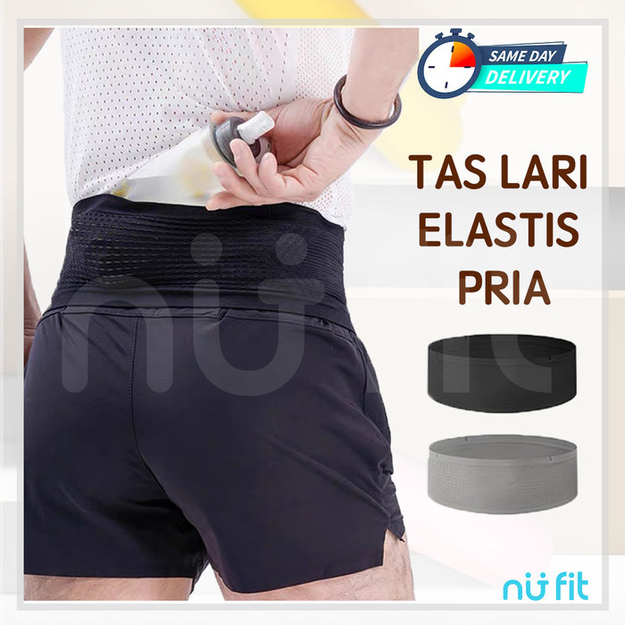 Nu Fit - Running Belt / Tas Pinggang Elastis / Tas Lari Pria Elastis
