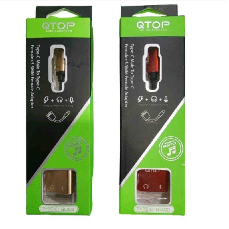 KABEL SPLITTER QTOP TYPE C TO MALE TYPE C 3.5MM GL022