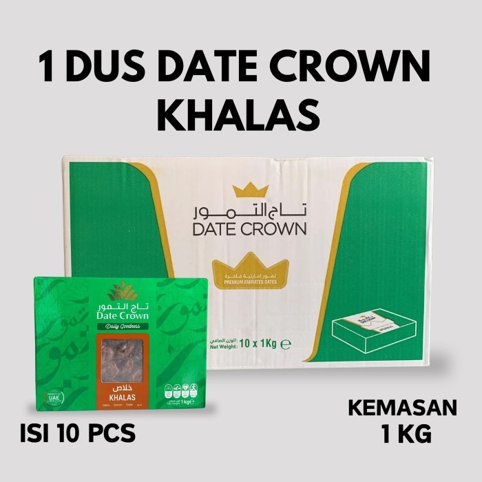 

Kurma Date Crown Khalas 1 Dus isi 10 Pcs