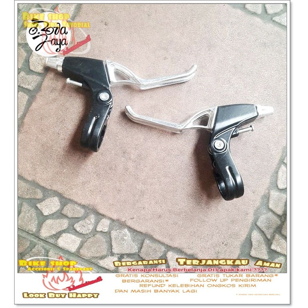 HANDLE REM FULL ALLOY HITAM SILVER Sepeda MTB BMX