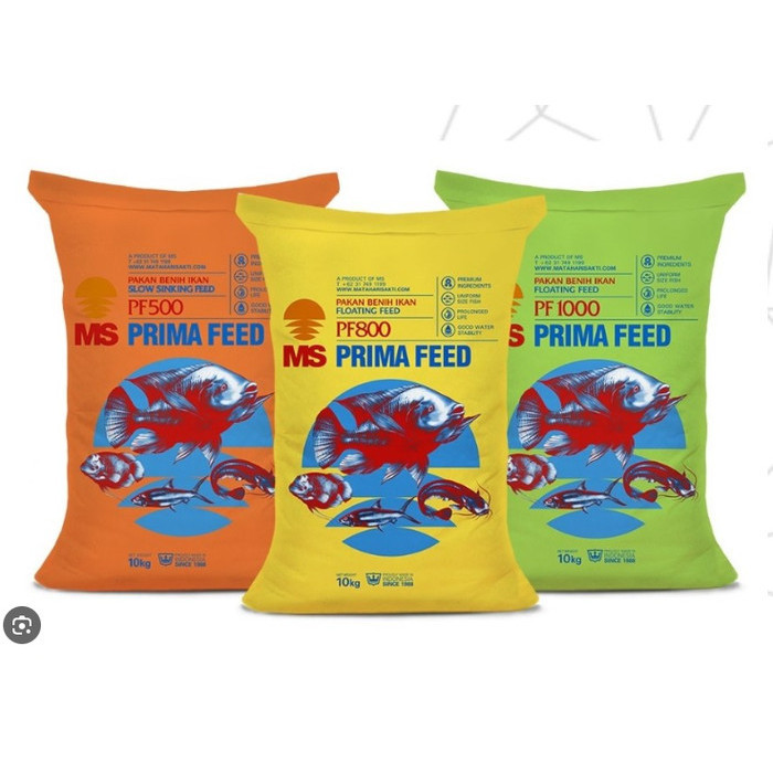 1Karung Prima Feed (Pf100, Pf500, Pf800,Pf1000) Pakan Pelet Benih Ikan