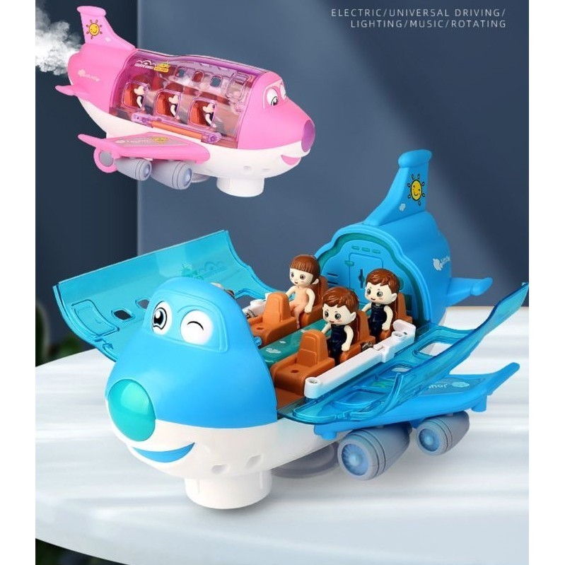 Mainan Anak Pesawat Airliner Universal Pesawat Kartun Mata Bisa Gerak