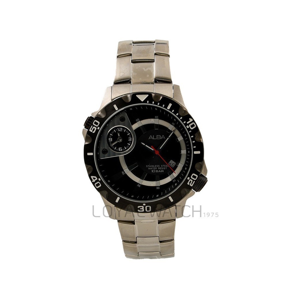 Jam Tangan Alba Pria AR4021 Hitam Silver Original Garansi Resmi