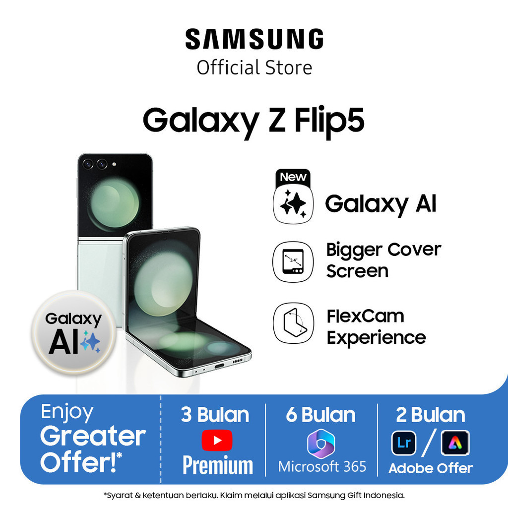 Samsung Galaxy Z Flip5 8/512GB - Mint, Handphone AI
