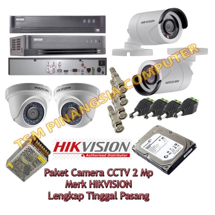 Dvr Kamera Cctv Hikvision 4 Ch Paket Camera Cctv Hikvision 2 Mp