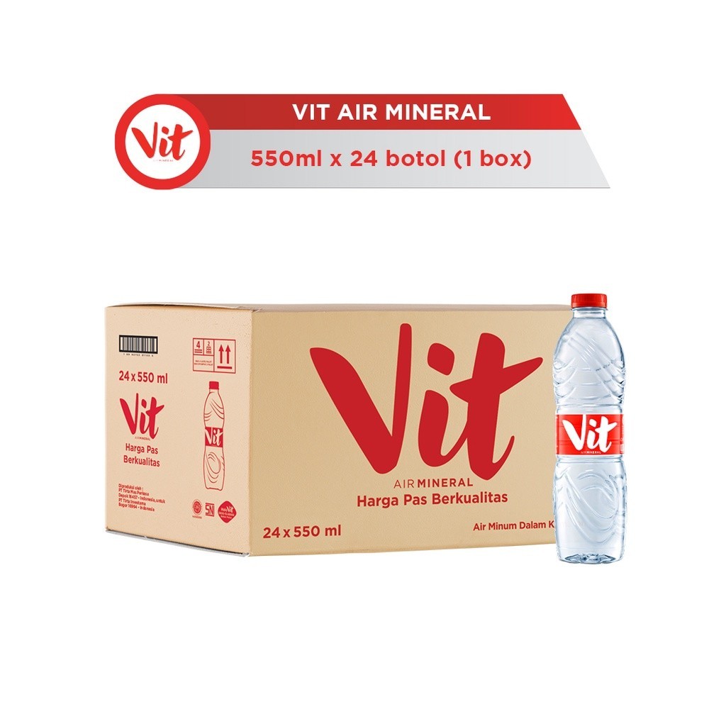 

Yens Mart - VIT Air Mineral Tanggung 1 Dus isi 24 Botol @550ml