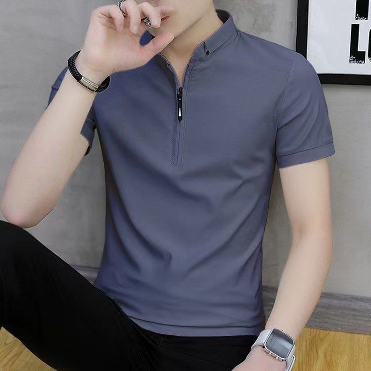Korean Style Trendy Youth Lapels T-shirt for Men
