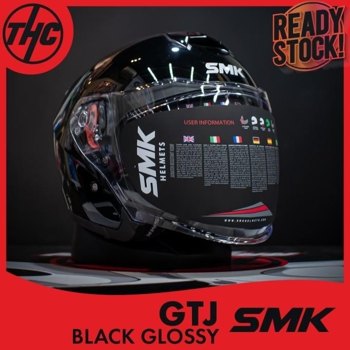Sale Terlaris  Helm Smk Gtj Black Glossy Half Face Helmet Smk Aikiaashop