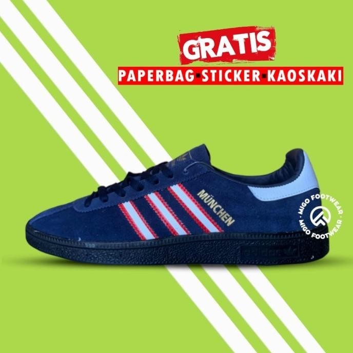 Sepatu Casual Garis Tiga /// Adidas Spezial Munchen Edge Navy Red Navy Qisyaratu