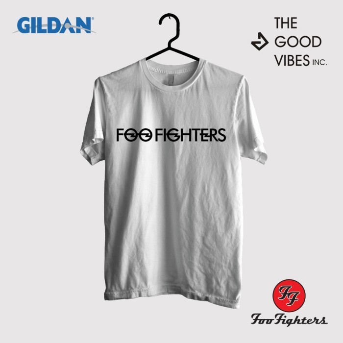 Kaos Band Foo Fighters Original Gildan - Logo Ii