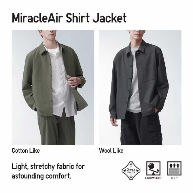 Men Jaket Kemeja Miracle Air Airsense Jacket Pria Uniqlo Laurentofficialy