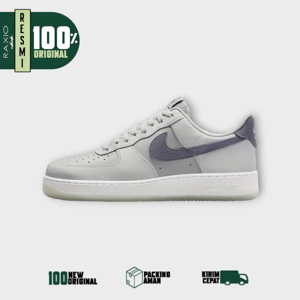 Sepatu Sneakers Nike Air Force AF 1 07 White Grey Light Smoke Putih Abu Ori BNIB Murah