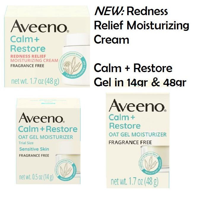 Aveeno Calm Restore Oat Gel Facial Moisturizer Sensitive Skin Cream ___maxie