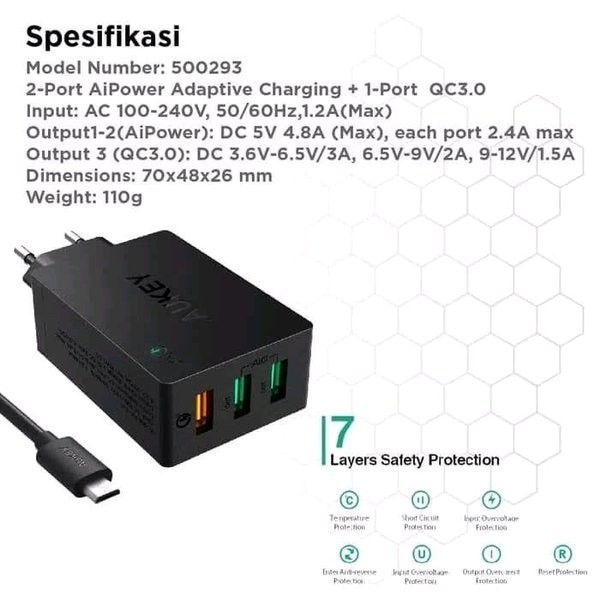 Charger Aukey Qualcomm 3.0