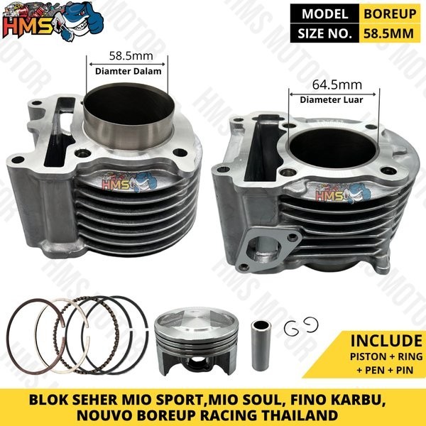 Blok Seher Mio Sporty Mio Soul Fino Karbu Nouvo Racing Boreup 58.5 Thailand