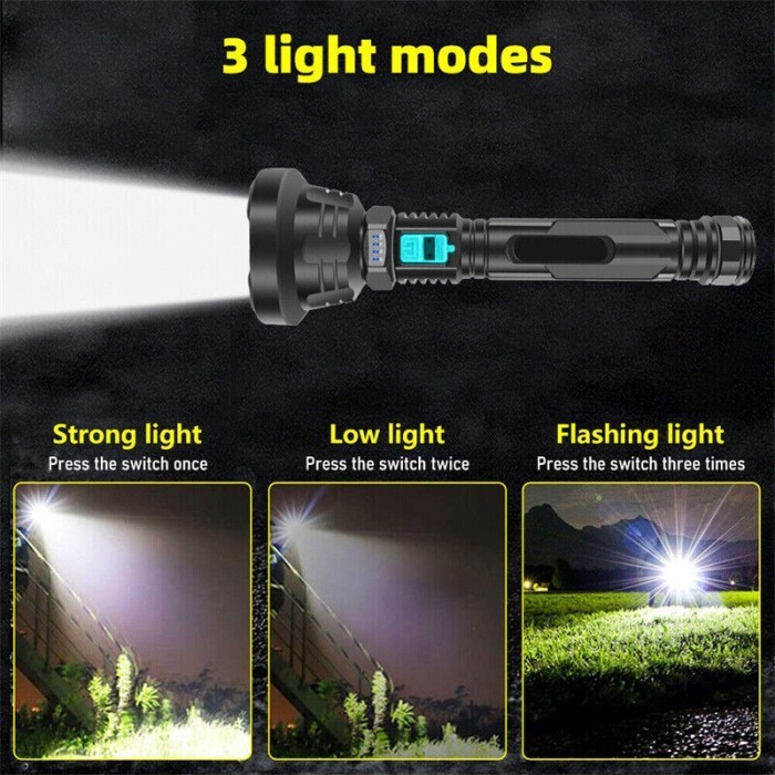 Lampu Senter Sorot Led Rechargeable Senter Cree Led Super Terang