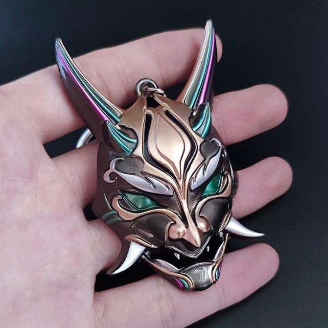 Genshin Impact Xiao Mask Alloy Keychain Metal