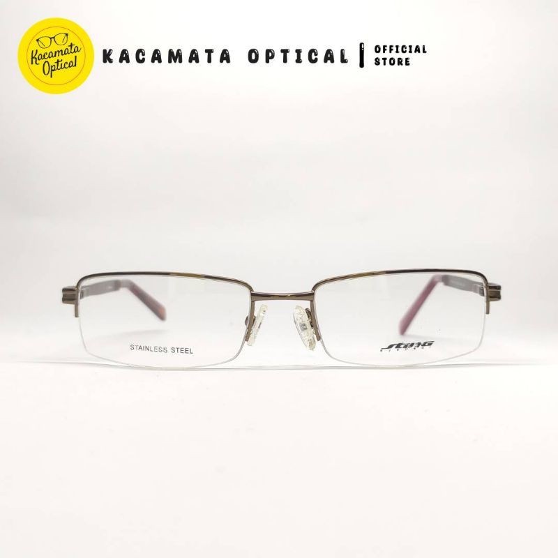 KACAMATA OPTICAL - Frame KMO19 Half Frame Gold Besi Plastik