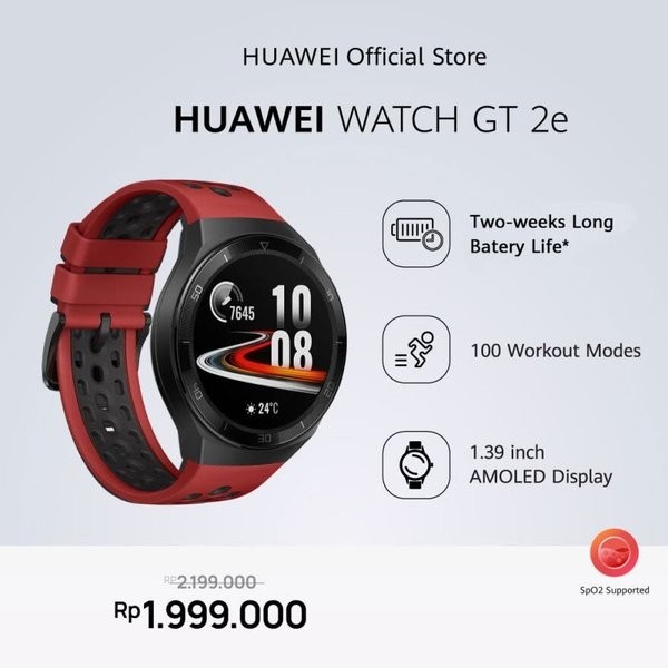 Huawei Watch Gt 2E 46Mm Smartwatch Garansi Resmi