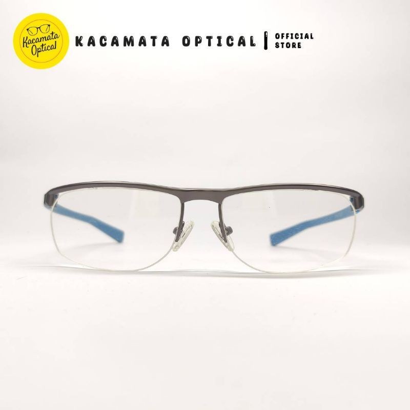 KACAMATA OPTICAL - Frame KMO198012 Half Frame Biru Besi Plastik