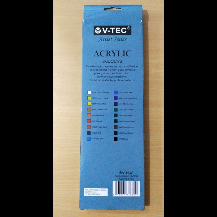 

Cat Acrylic V-Tec Acrylic Colour Set 18 Rna 12Ml Vt-818/A