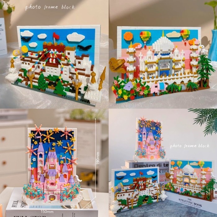 

Photo Frame 3D Building Blocks Bricks Balok Pajangan