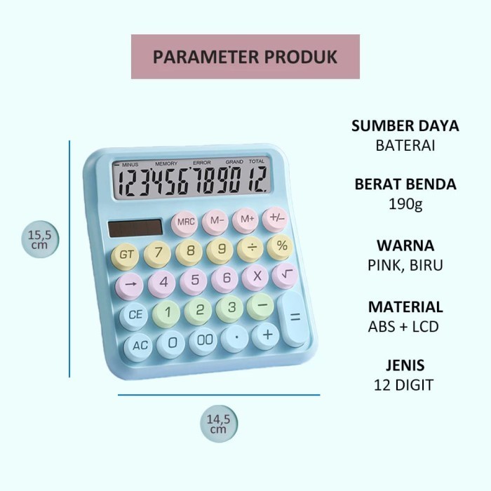 

Kalkulator Kincizen Kc-22 Alat Bantu Hitung Pastel Tombol Fancy
