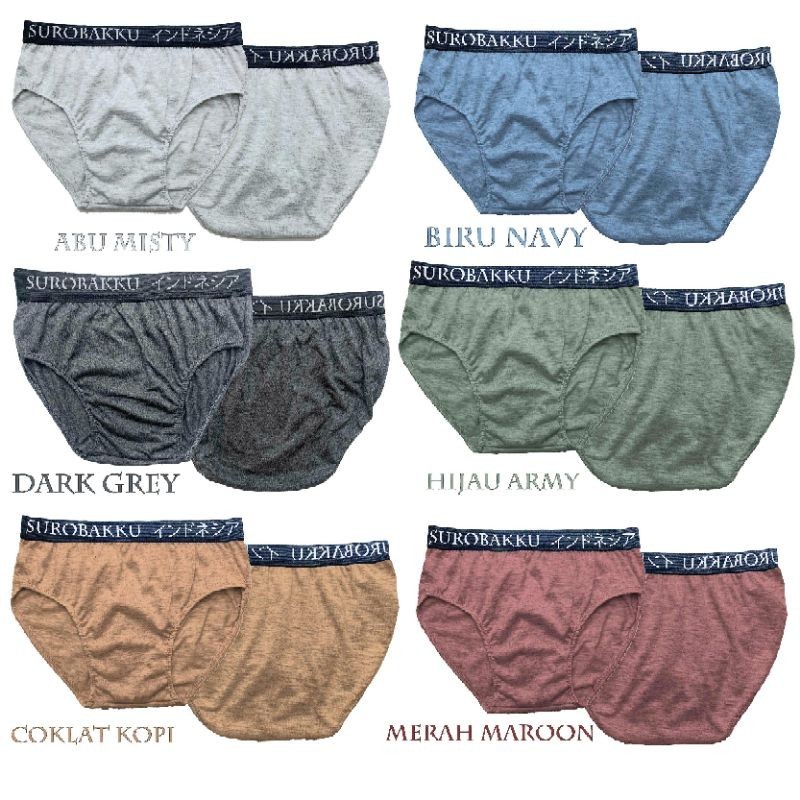PAKET ISI 6 Pcs (CD) celana dalam pria dewasa size M - XXL CD Surobakku bahan Tc soft lembut dan tid